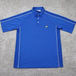 Masters Performance Polo Shirt Mens Medium Blue Polyester Short Sleeve‎ Pullover